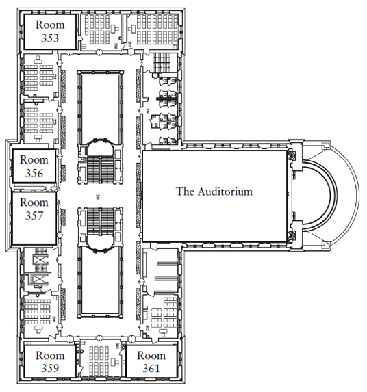 Map of the third floor of the City Conference center.