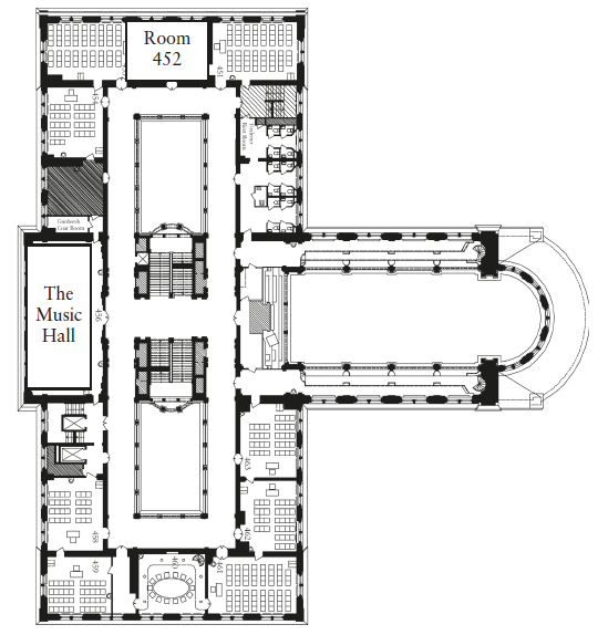 Map of the fourth floor of the City Conference center.